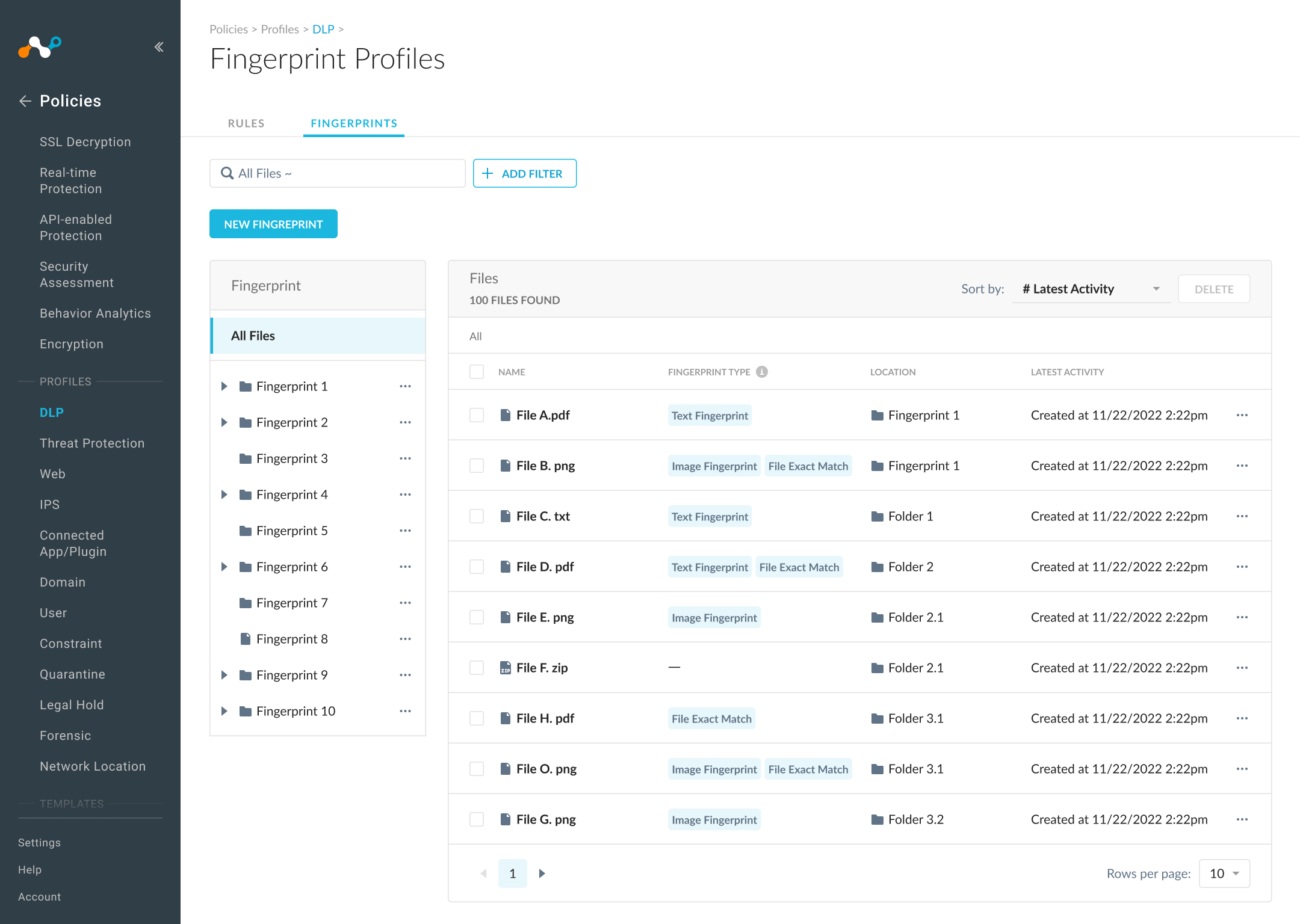 The file manager view
