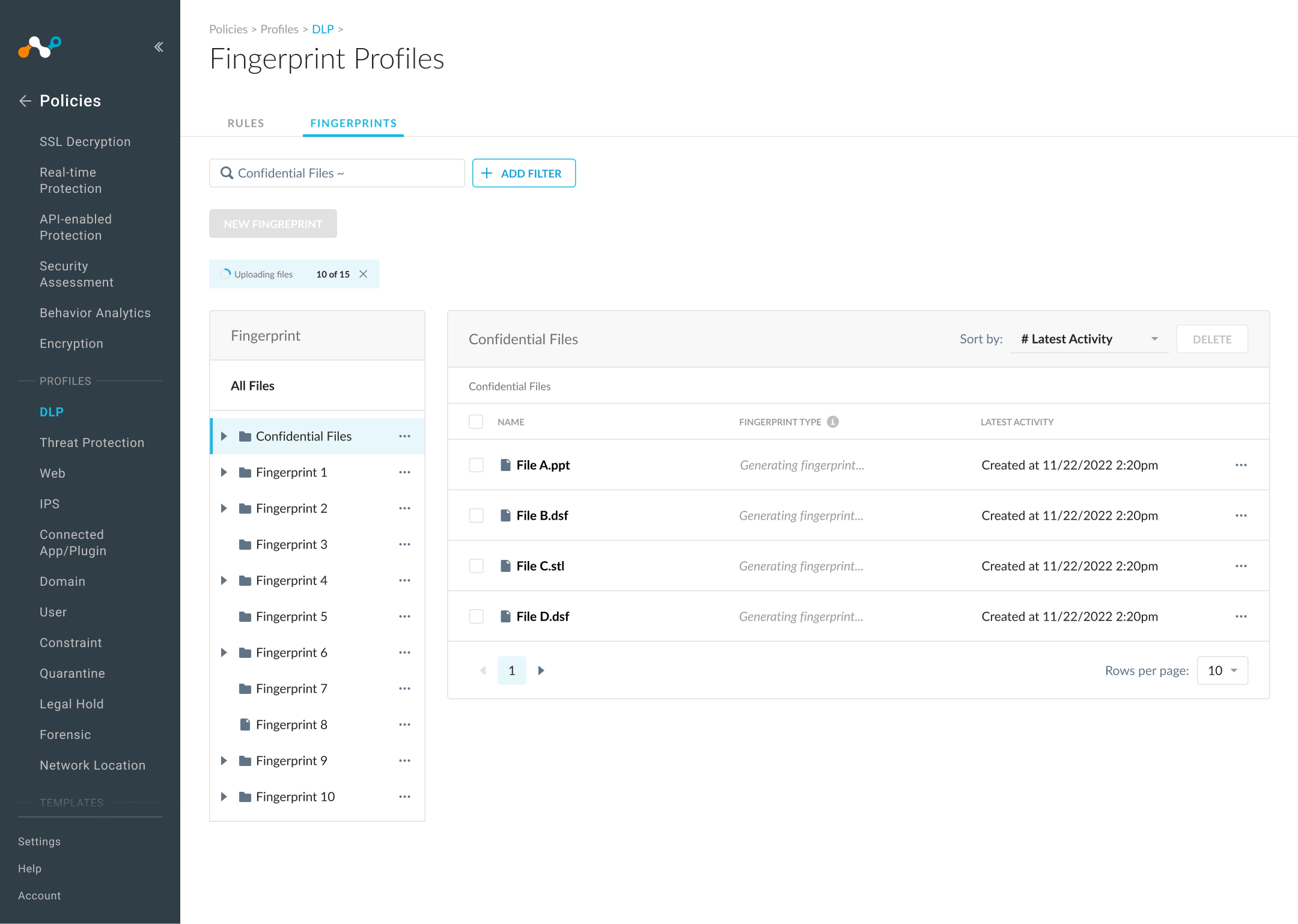 Fingerprinting in progress